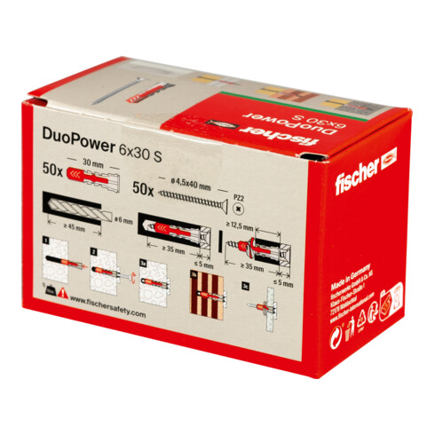 fischer Dübel DuoPower 6x30 S LD