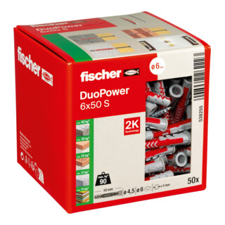 fischer Dübel DuoPower 6x50 S LD