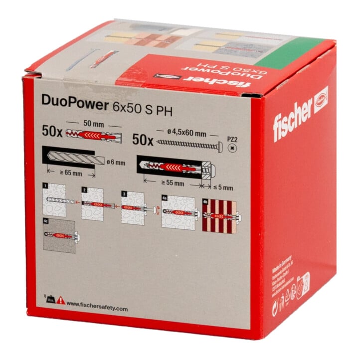 fischer Dübel DuoPower 6x50 S PH LD