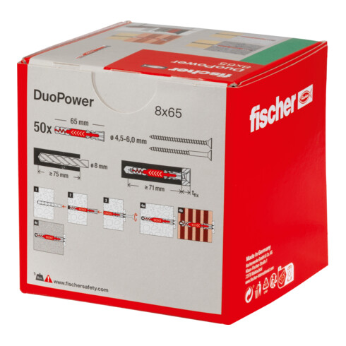 fischer Dübel DuoPower 8x65 LD