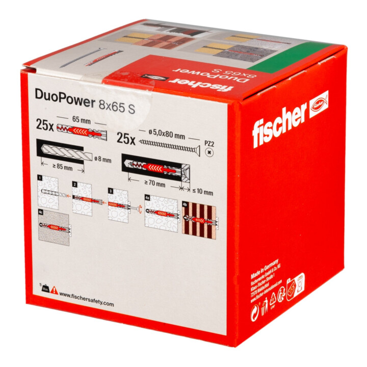 fischer Dübel DuoPower 8x65 S LD
