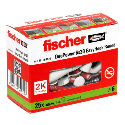 fischer Dübel EasyHook Round 6 DuoPower
