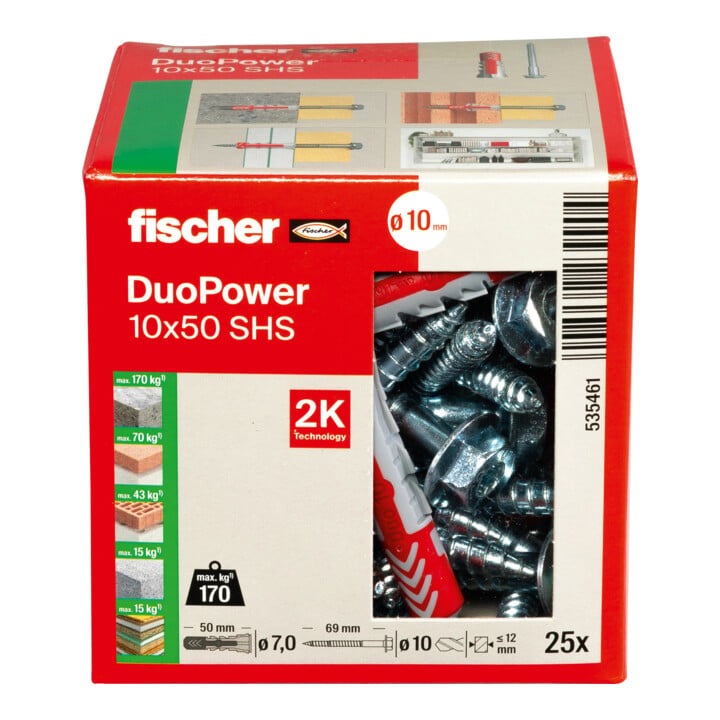 fischer  DuoPower 10x50 met zeskantschroef