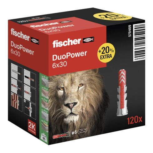 fischer DuoPower 6 x 30 (+20% meer inhoud)