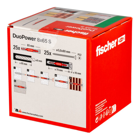 fischer  DuoPower 8x65 met schroef