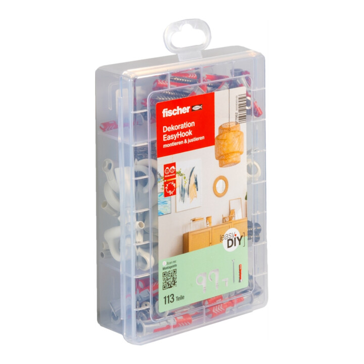 fischer easyDIY Boîte Décoration + Vis (113 pièces)