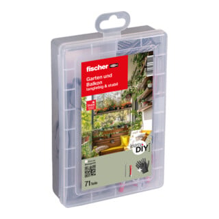 fischer easyDIY Box jardin et balcon + vis inox (71 pièces)