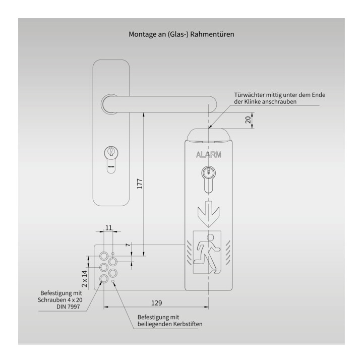 FiSCHER Einhandtürwächter TWU110 mit Voralarm