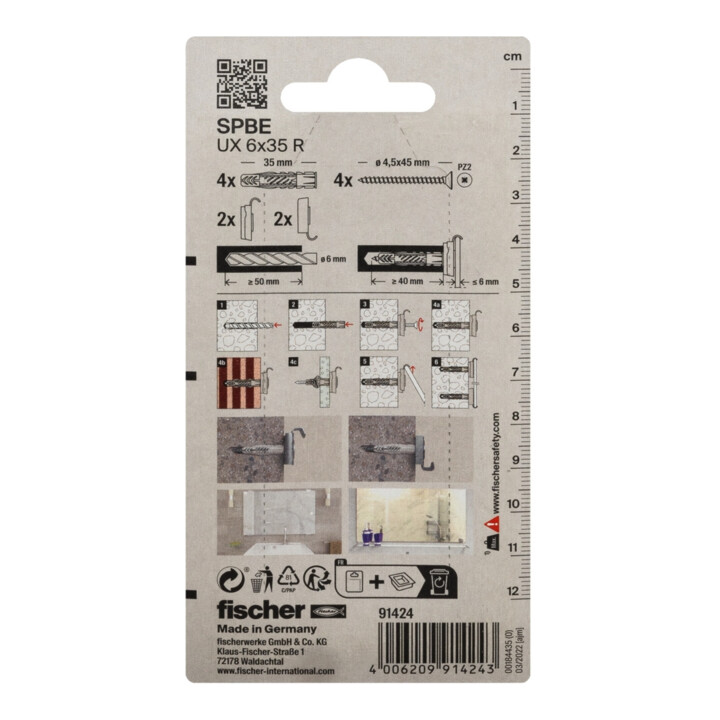 fischer Fixation miroir SPBE K carte SB