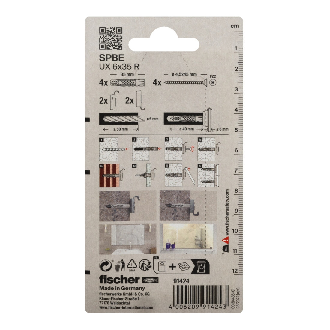 fischer Fixation miroir SPBE K carte SB