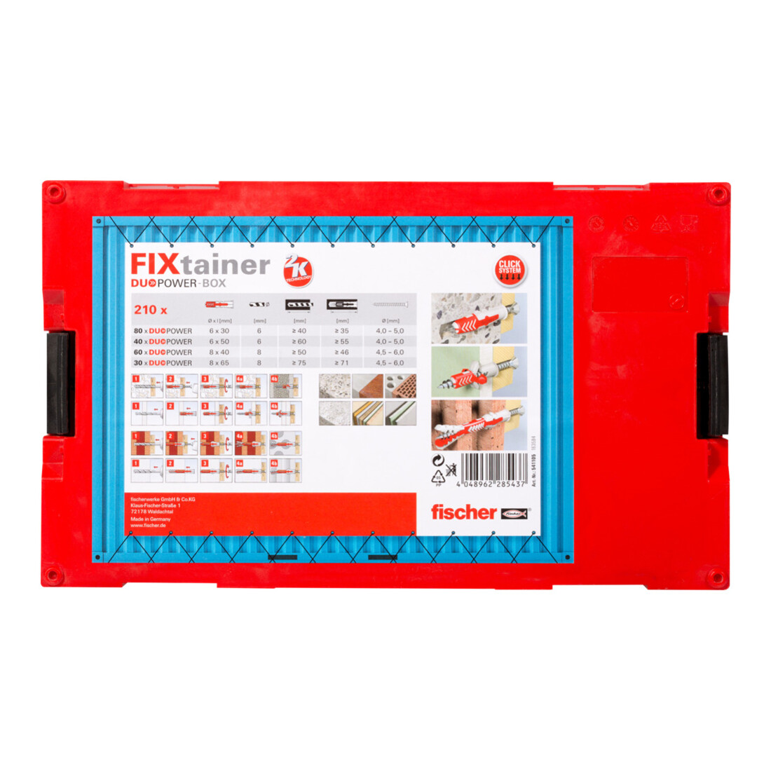 fischer  FixTainer DuoPower pluggen kort en lang