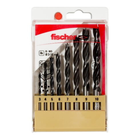 fischer Forets à bois D-WS Set 3-10mm P 8 pièces
