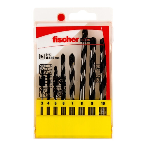 fischer Forets béton D-C Set 3-10mm P 8 pièces