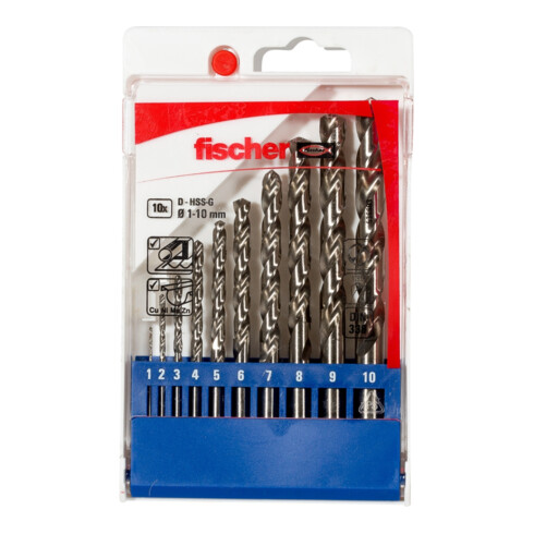 fischer Forets métalliques HSS-G Set 1-10mm P 10 pièces