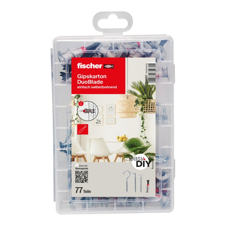 fischer Gipskarton DuoBlade easyDIY Box + Schraube (77 Teile)