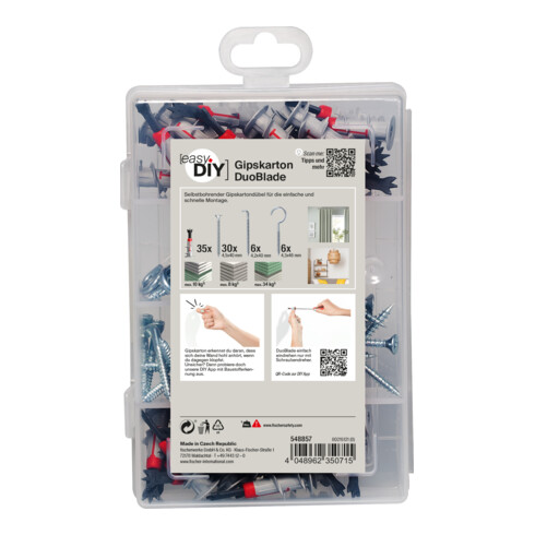 fischer Gipskarton DuoBlade easyDIY Box + Schraube (77 Teile)
