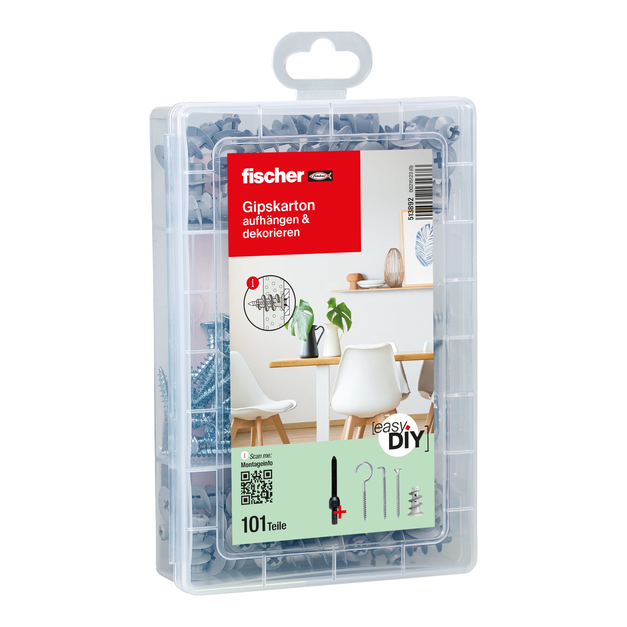 fischer Gipskarton + Schraube easyDIY Box (110 Teile)