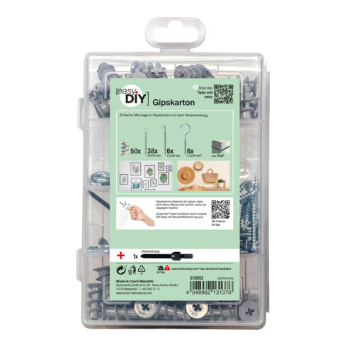 fischer Gipskarton + Schraube easyDIY Box (110 Teile)