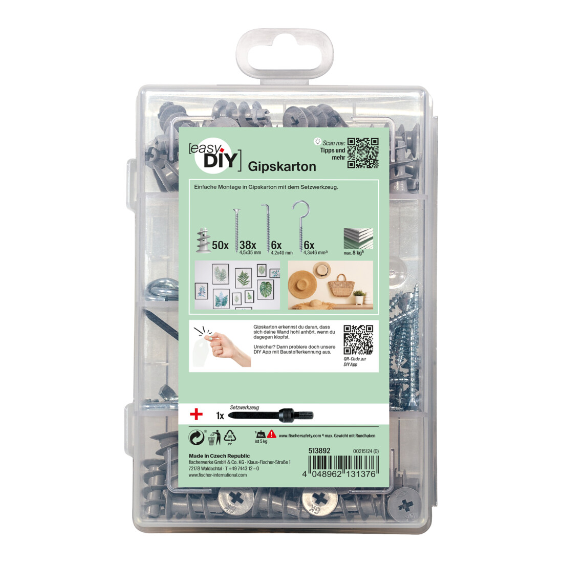 fischer Gipskarton + Schraube easyDIY Box (110 Teile)