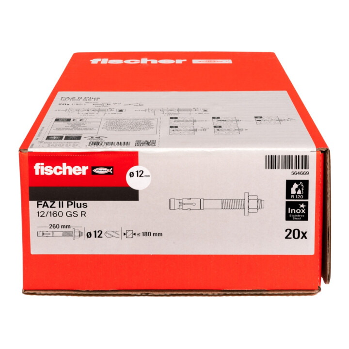 fischer goujon d'ancrage FAZ II Plus 12/160 GS R