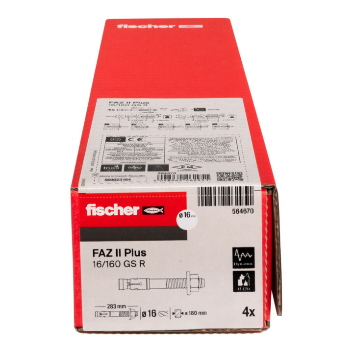 fischer goujon d'ancrage FAZ II Plus 16/160 GS R