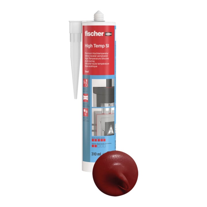 fischer Hochtemperatursilikon DHS 310ml rot