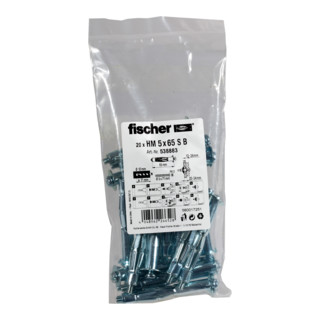 fischer Hohlraum-Metalldübel HM 5x65 S B (20)