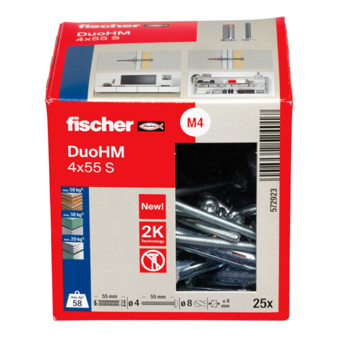 fischer Hohlraumdübel DuoHM 4x55 S TX