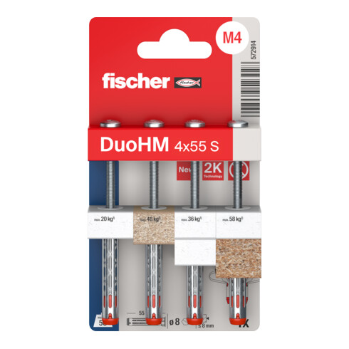 fischer Hohlraumdübel DuoHM 4x55 S TX K