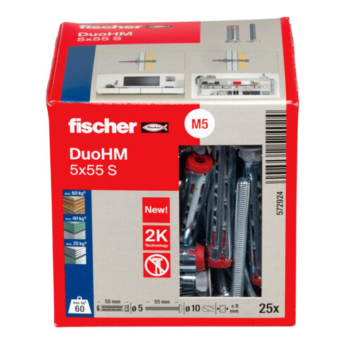 fischer Hohlraumdübel DuoHM 5x55 S TX