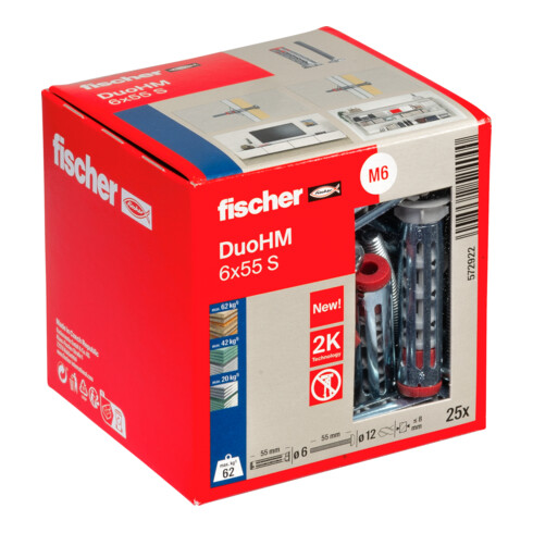 fischer Hohlraumdübel DuoHM 6x55 S PZ