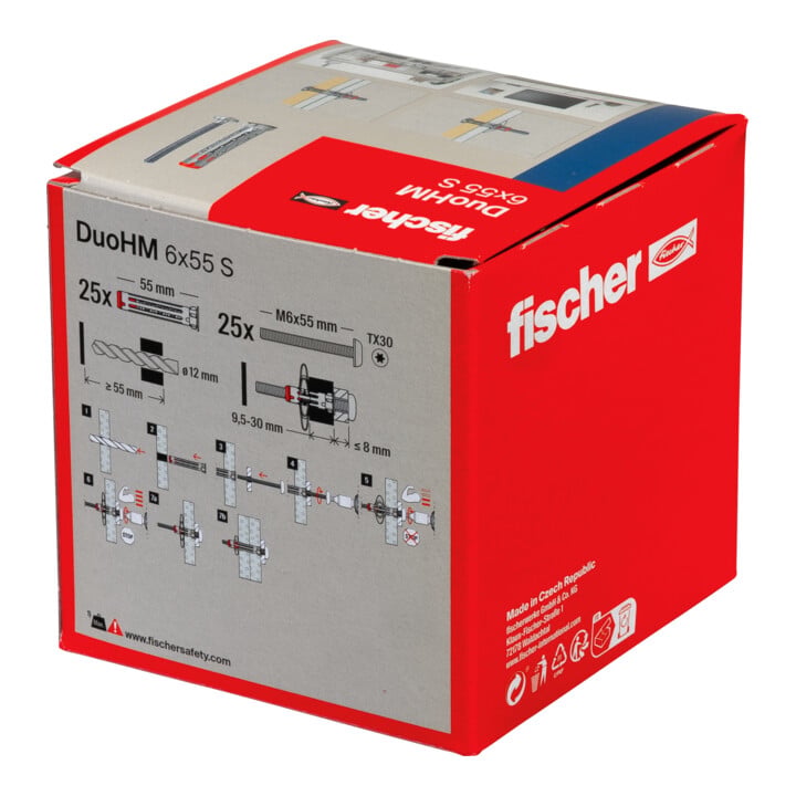 fischer Hohlraumdübel DuoHM 6x55 S TX