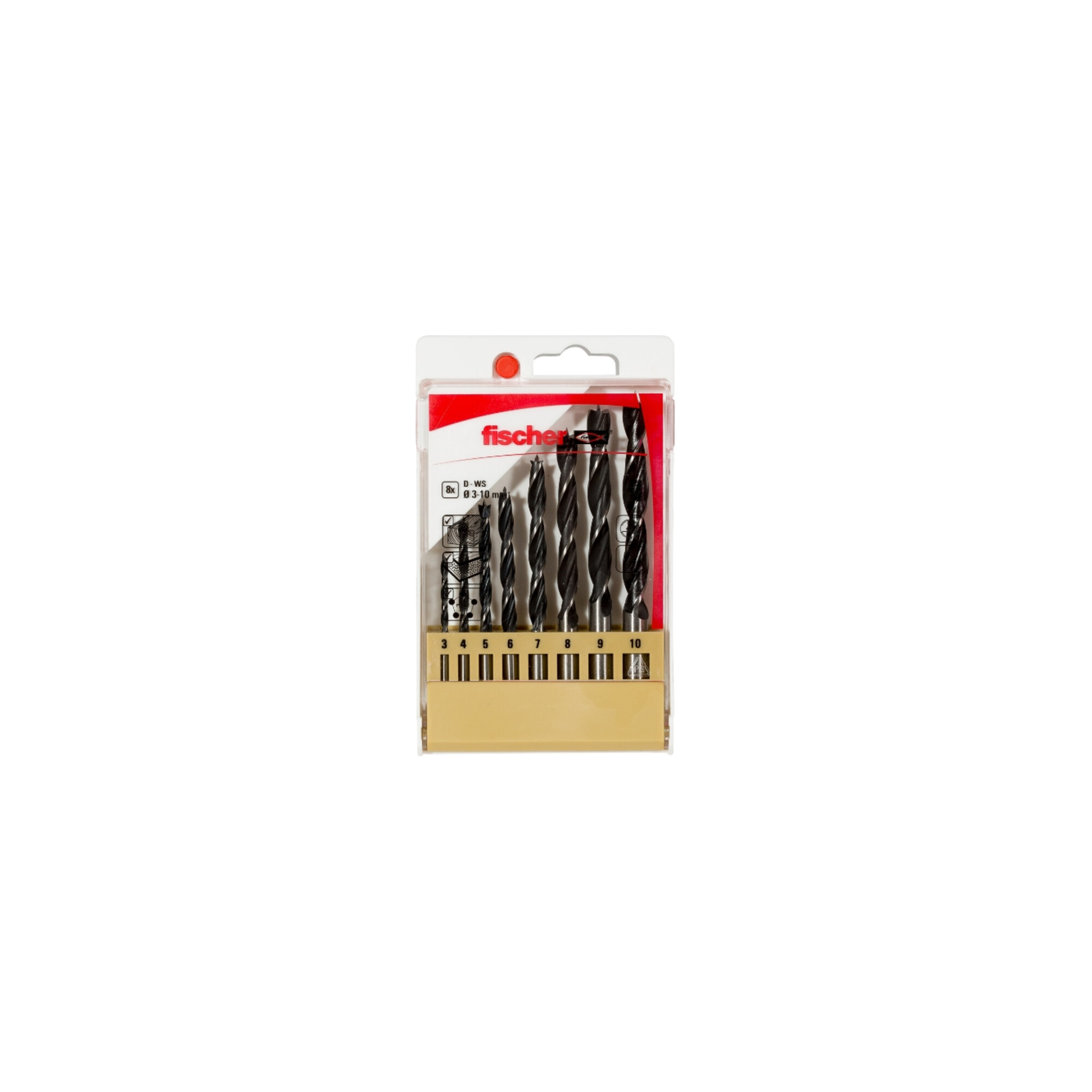fischer Holzbohrer D-WS Set 3-10mm P 8-teilig