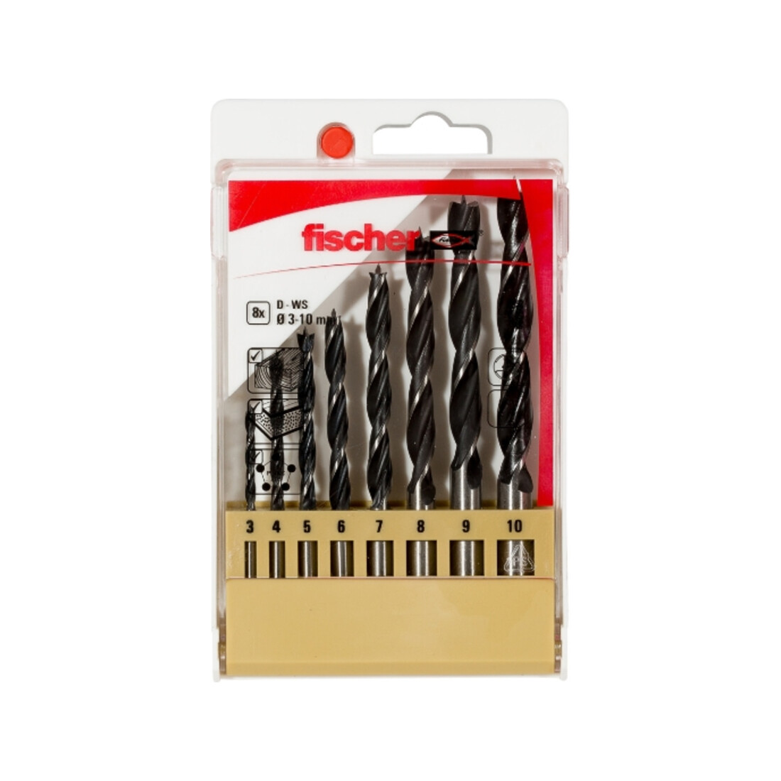fischer Holzbohrer D-WS Set 3-10mm P 8-teilig