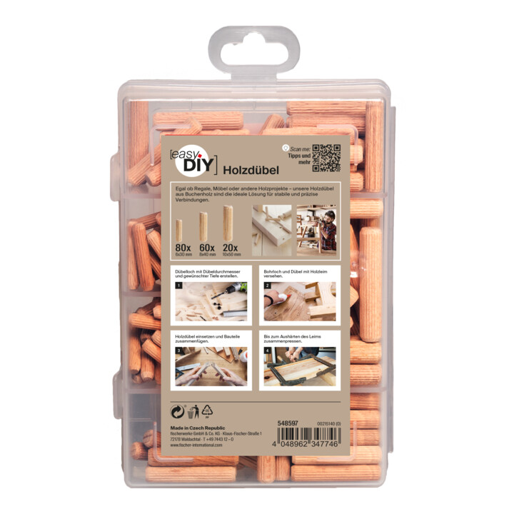 fischer Holzdübel easyDIY Box (160 Teile)