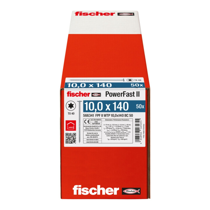fischer Holzschraube PowerFast II 10,0x140 TK TX TG blvz 50