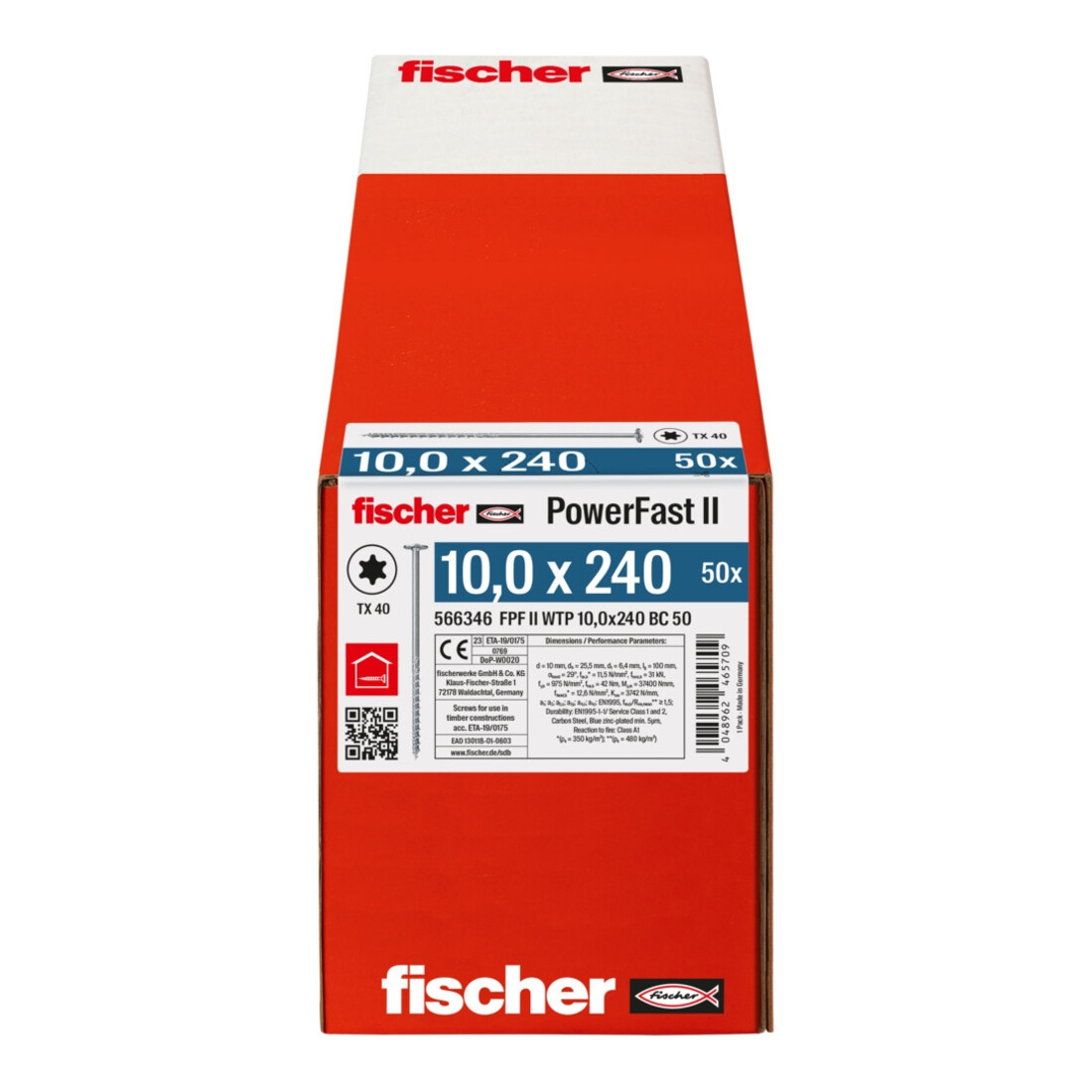 fischer Holzschraube PowerFast II 10,0x240 TK TX TG blvz 50
