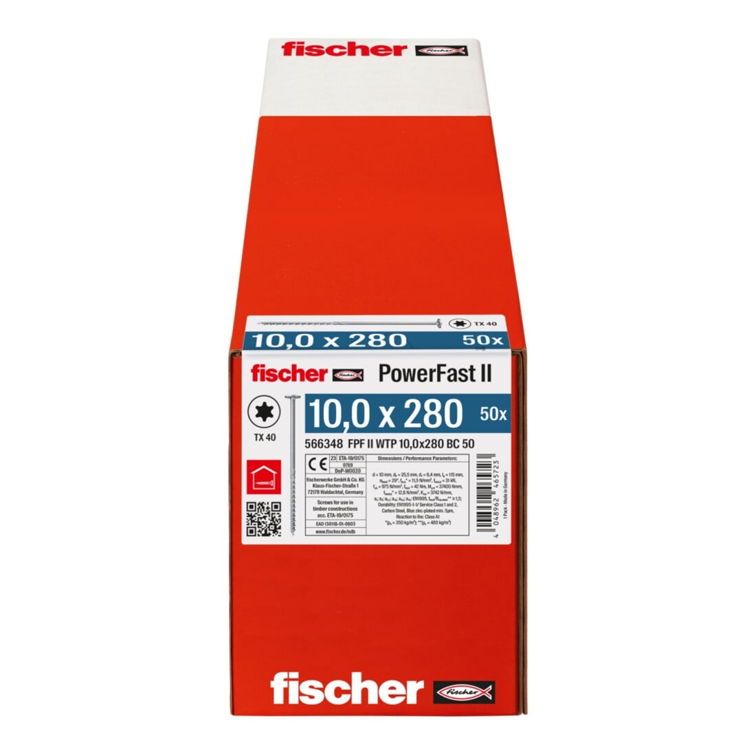 fischer Holzschraube PowerFast II 10,0x280 TK TX TG blvz 50