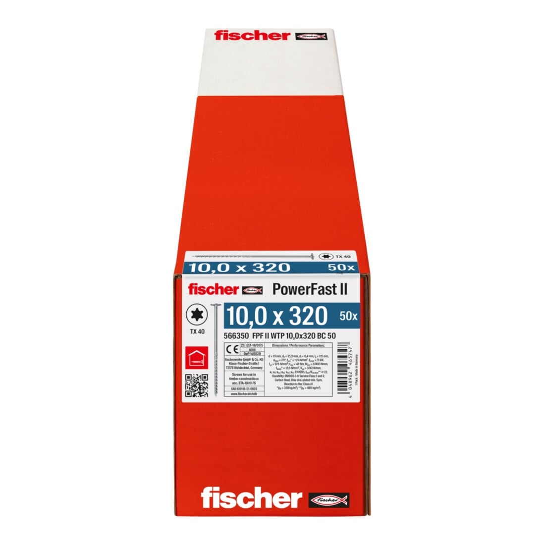 fischer Holzschraube PowerFast II 10,0x320 TK TX TG blvz 50