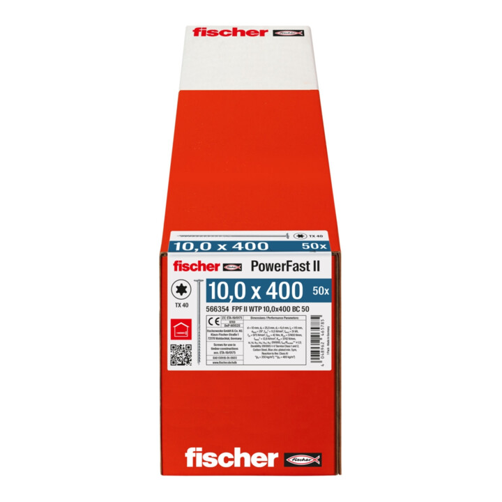 fischer Holzschraube PowerFast II 10,0x400 TK TX TG blvz 50