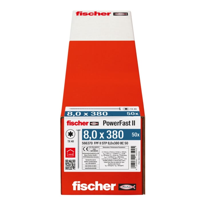 fischer Holzschraube PowerFast II 8,0x380 ST TX TG blvz 50