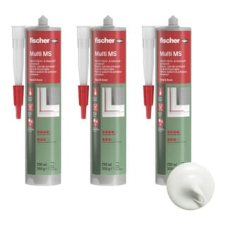 fischer Hybrid Dicht-& Klebstoff Multi MS 290 weiß (3 Stück)