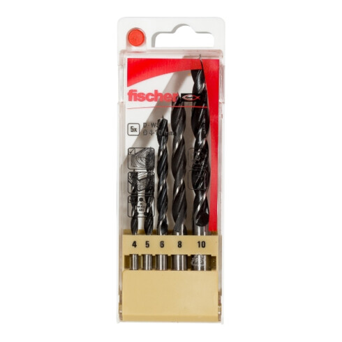fischer Jeu de forets à bois D-WS 4-10mm P 5 pièces