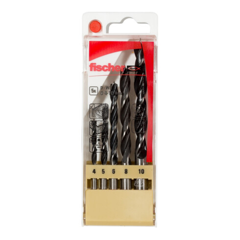 fischer Jeu de forets à bois D-WS 4-10mm P 5 pièces