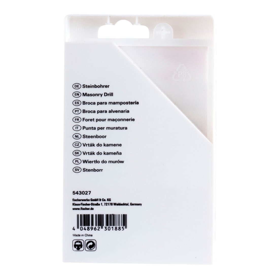 fischer Jeu de forets à pierre D-S 3-10mm P 8 pièces