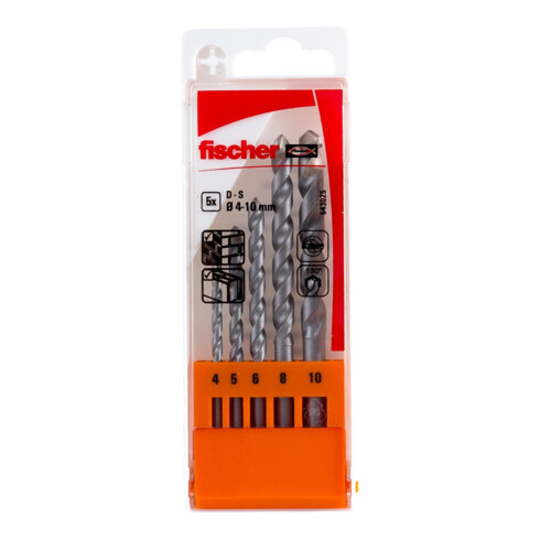 fischer Jeu de forets à pierre D-S 4-10mm P 5 pièces
