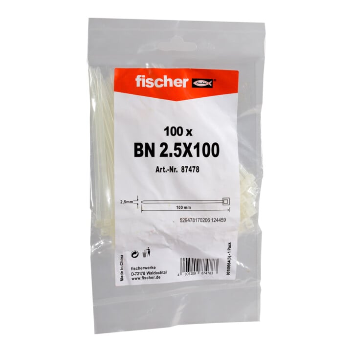 fischer Kabelbinder BN 2,5x100 transparent