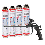 fischer Kit de démarrage comprenant quatre mousses 1K PUP S 750 & pistolet à mousse M4 Black
