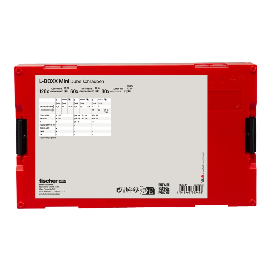 fischer L-Boxx mini Dübelschrauben (210 Teile)