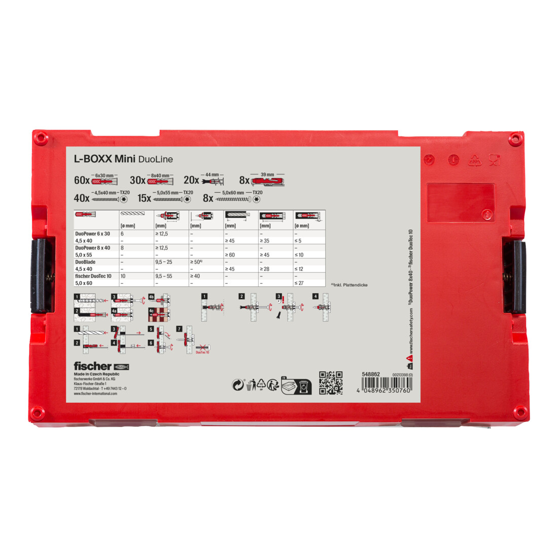 fischer L-Boxx mini DuoLine + Schraube (181 Teile)